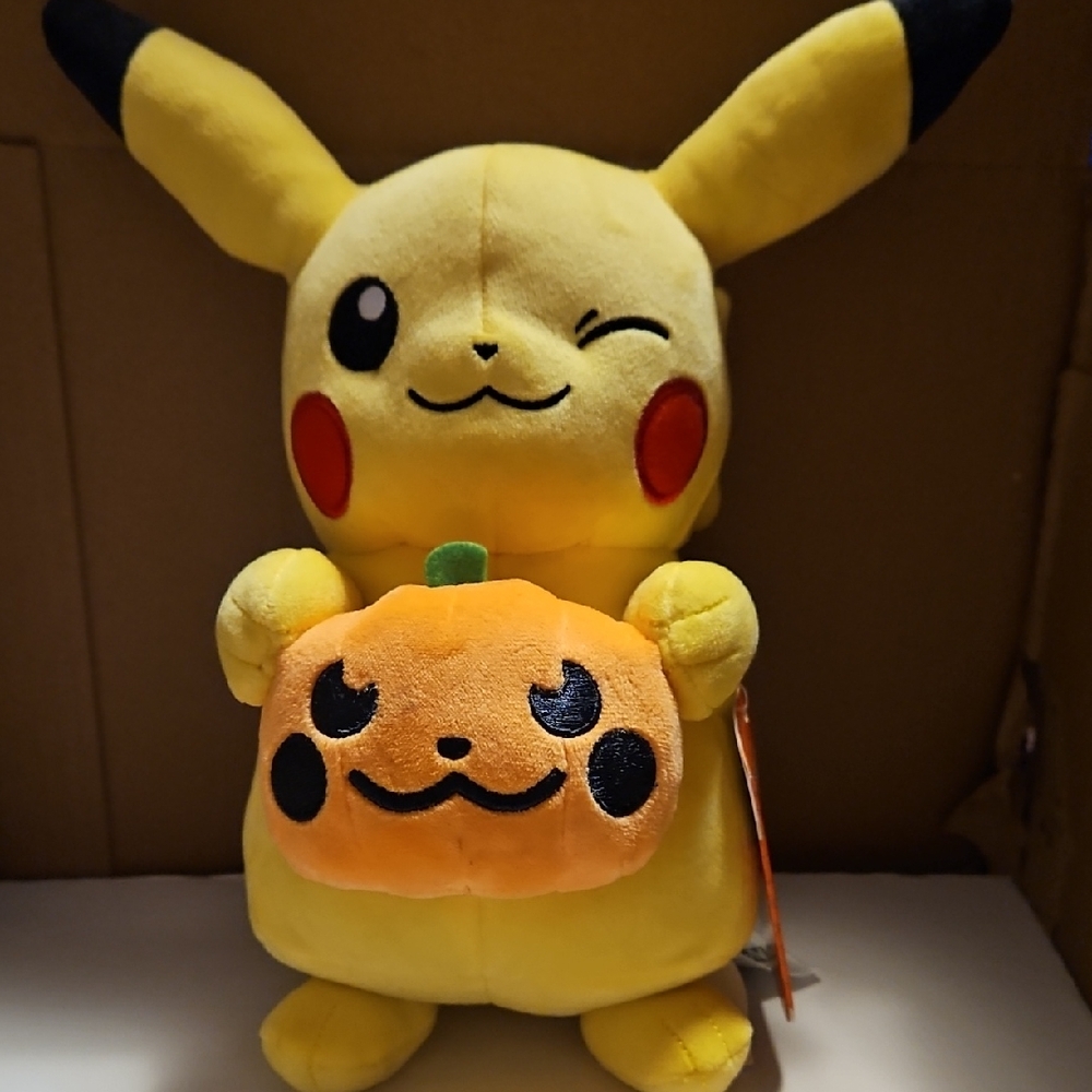 Pikachu Plush Toy with Pumpkin 8"